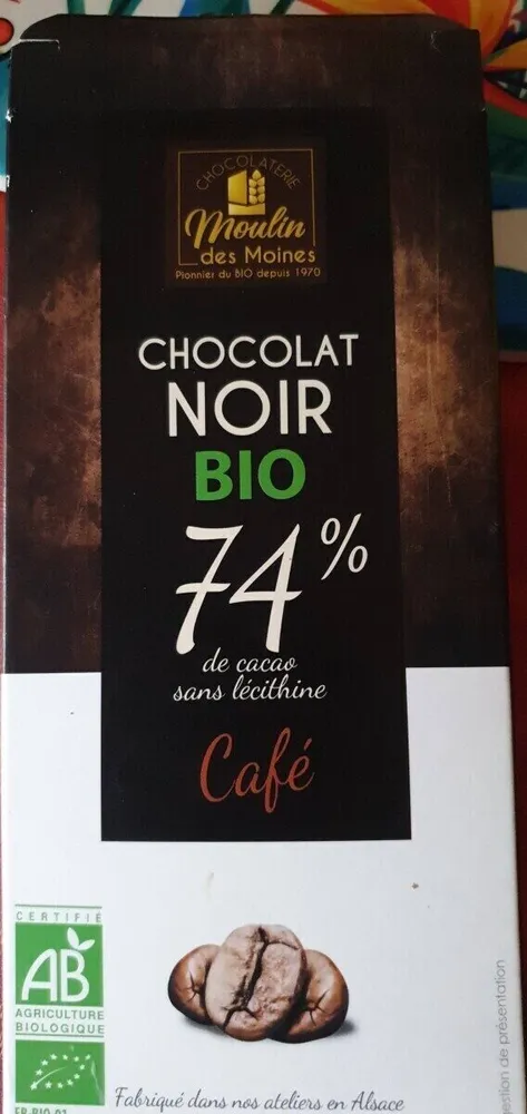 Chocolat noir bio 74% Café