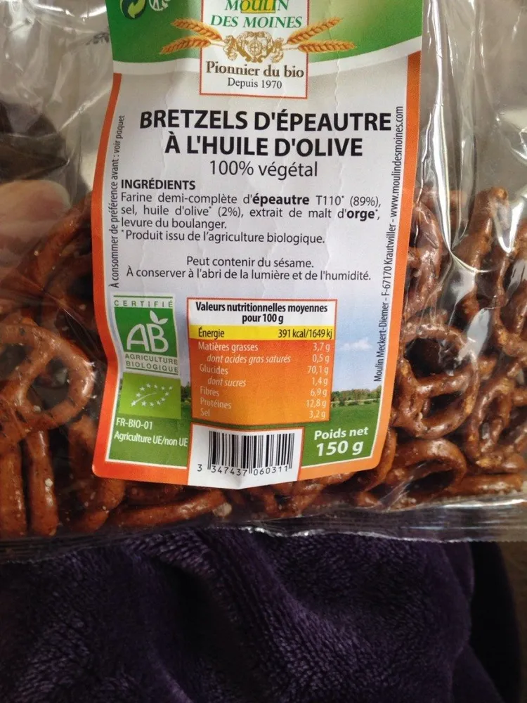Bretzels d'epeautre a l'huile d'olive