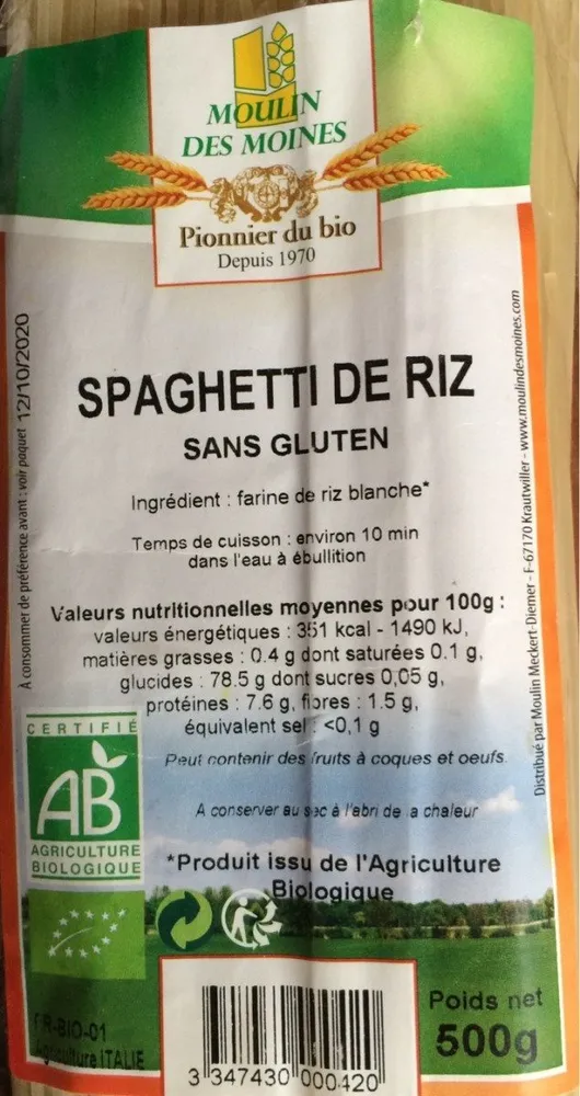 Spaghetti de riz sans gluten