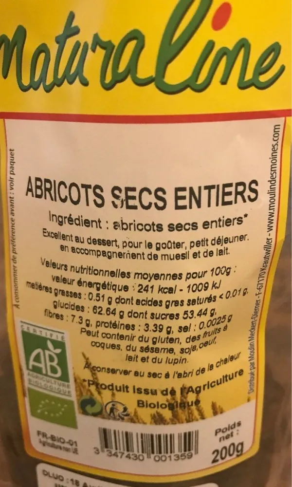 Avricots secs entiers