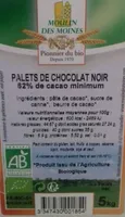 Palets de chocolat noir
