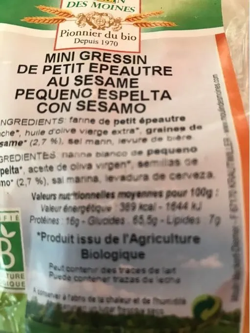 Gressins Au Petit Epeautre