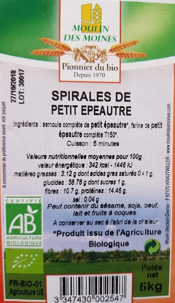Spirales de petit épeautre