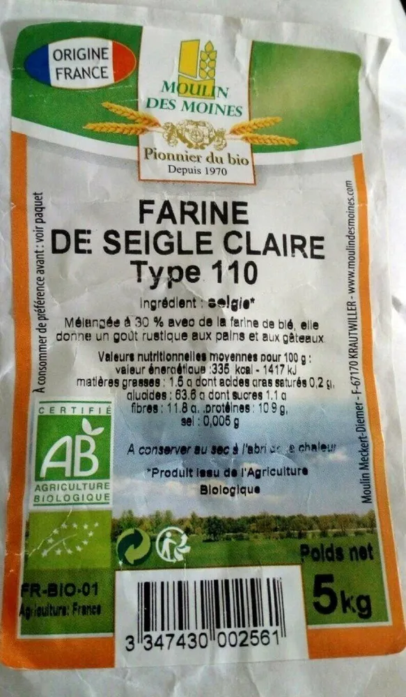 Farine seigle claire type 110