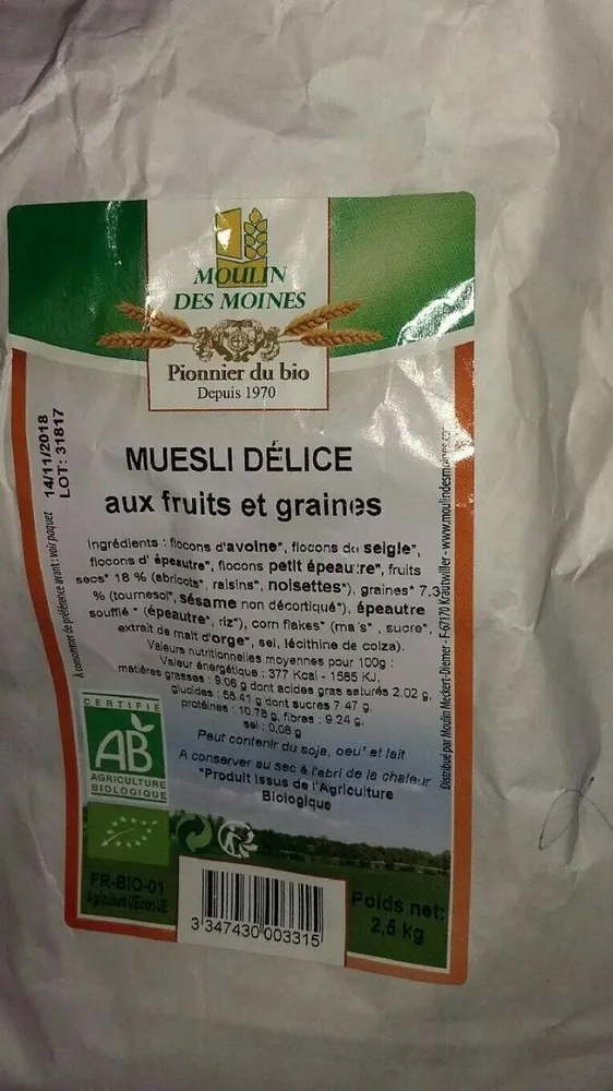 Muesli délice aux fruits et graines