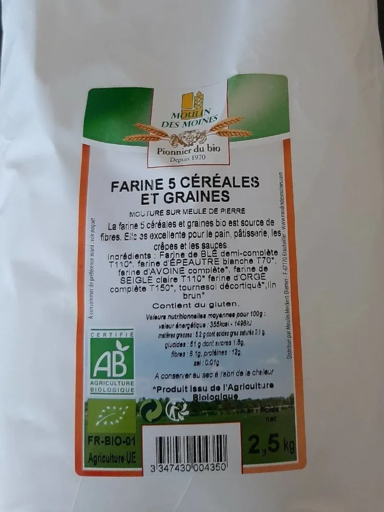 Farine 5 céréales et graines