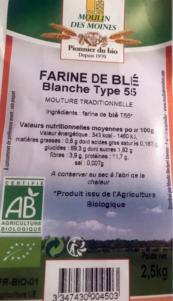 Farine de blé blanche type 55