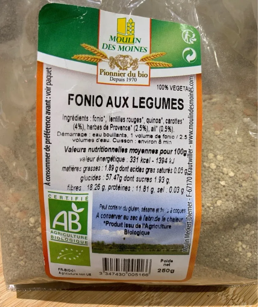Fonio aux legumes