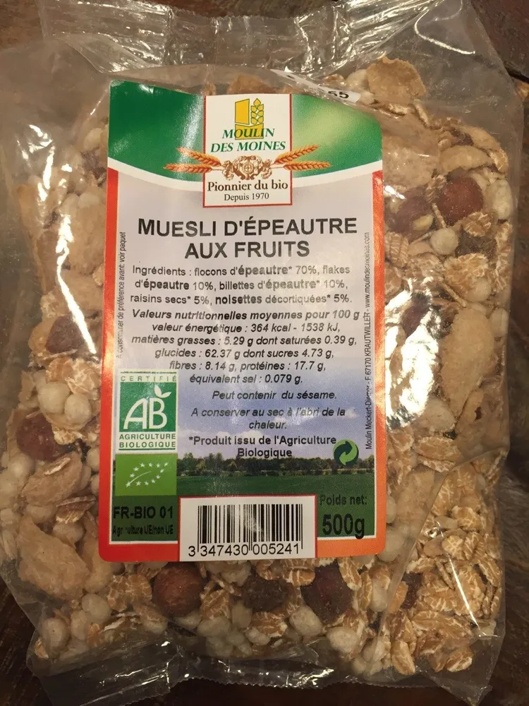 Muesli d'épeautre aux fruits