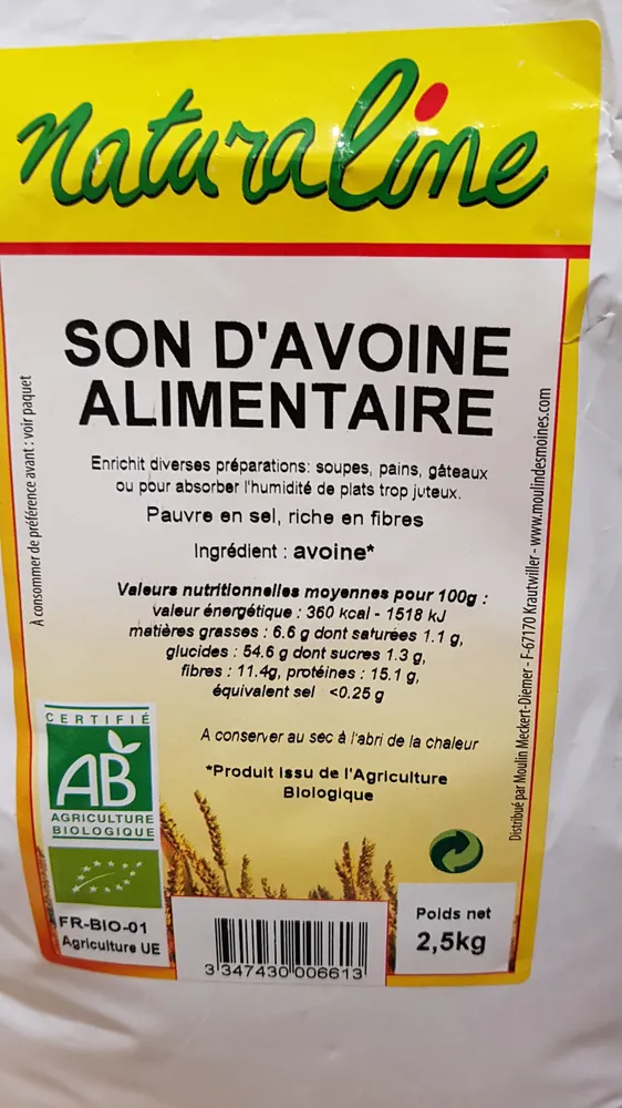 Son d'avoine alimentaire