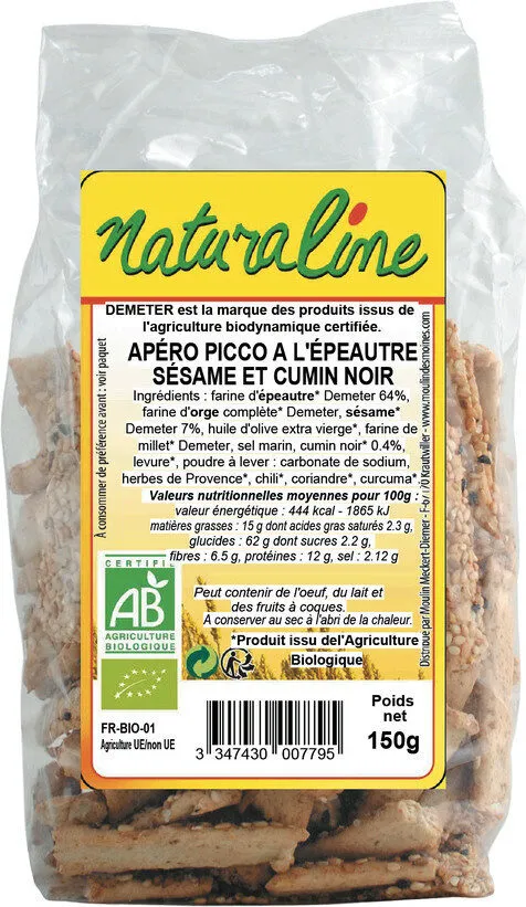 Apéro à l''épeautre sésame et cumin