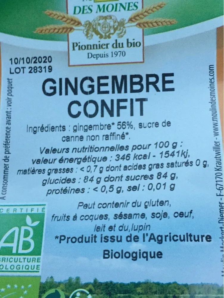 Gingembre confit