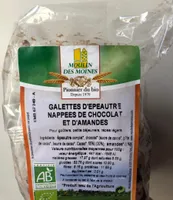 Galettes d'épeautre nappées de chocolat et d'amandes