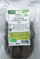 Palets de chocolat noir 74%