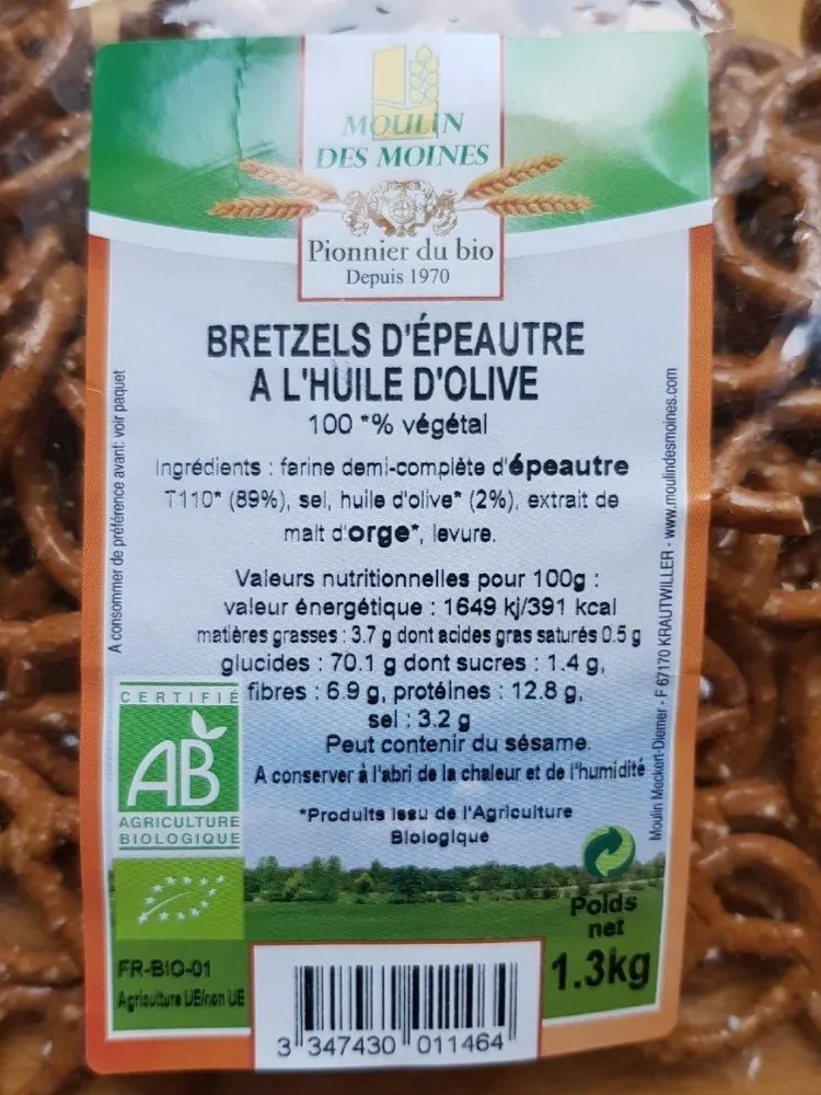 Bretzels d'épeautre à l'huile d'olive