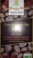 Chocolat noir bio 74% de cacao