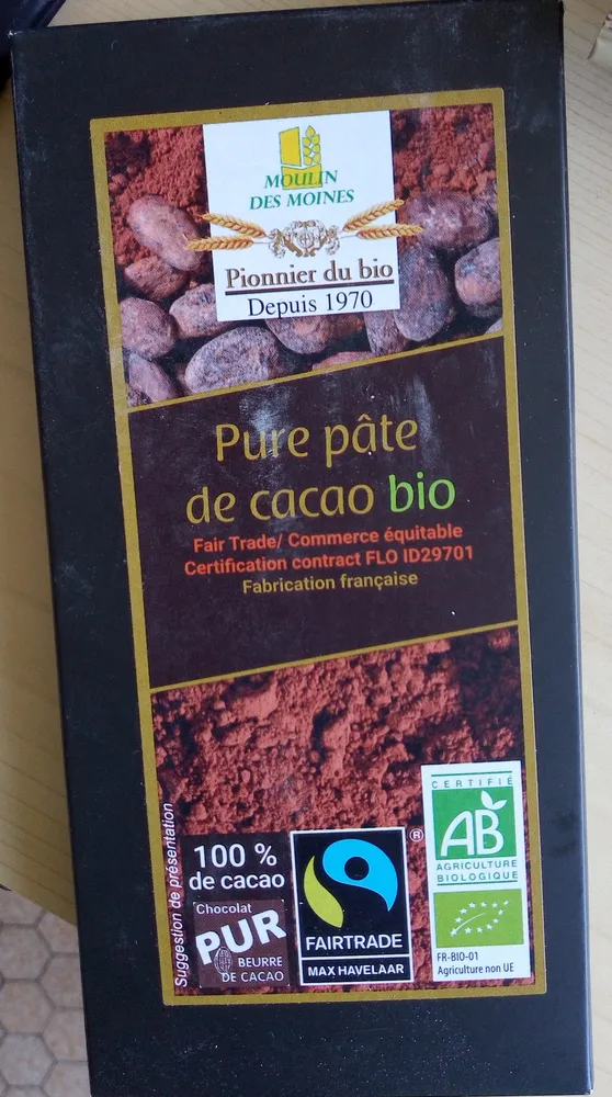 Pure pâte de cacao bio