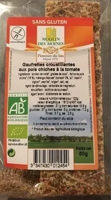 GAUFRETTE POIS CHICHES TOMATE SANS GLUTEN