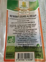 Riz basmati legumes, ail des ours