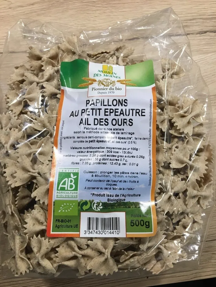 Papillons au petit epeautre ail des ours
