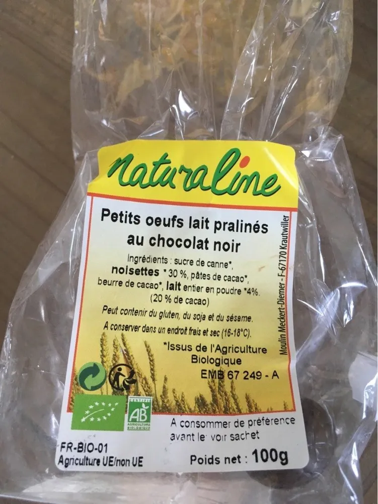 Petit oeuf lait praline au chocolat noir