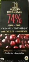 Dark chocolate 74% cranberries