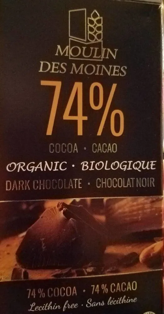 Chocolat noir 74% biologique