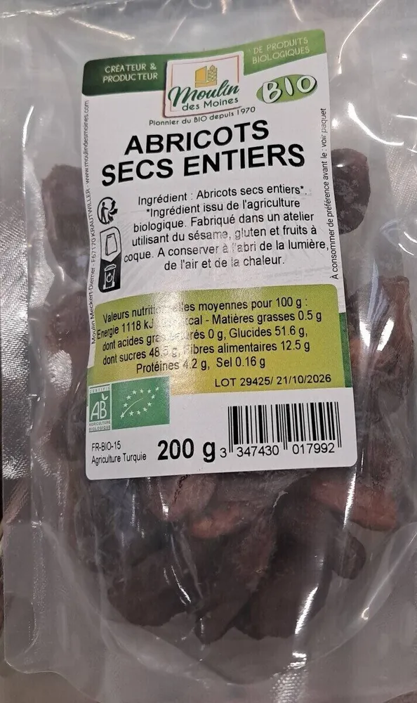 Abricots secs entiers