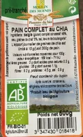 Pain Complet au Chia pré-tranché