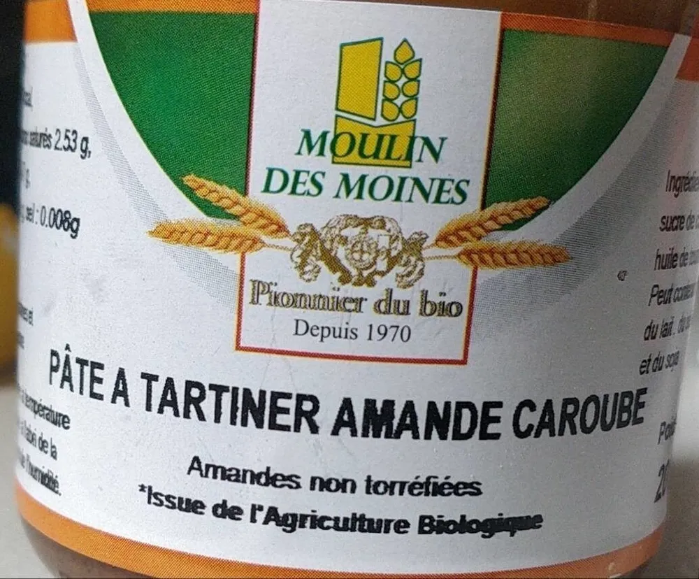 Pâte à tartiner amande caroube