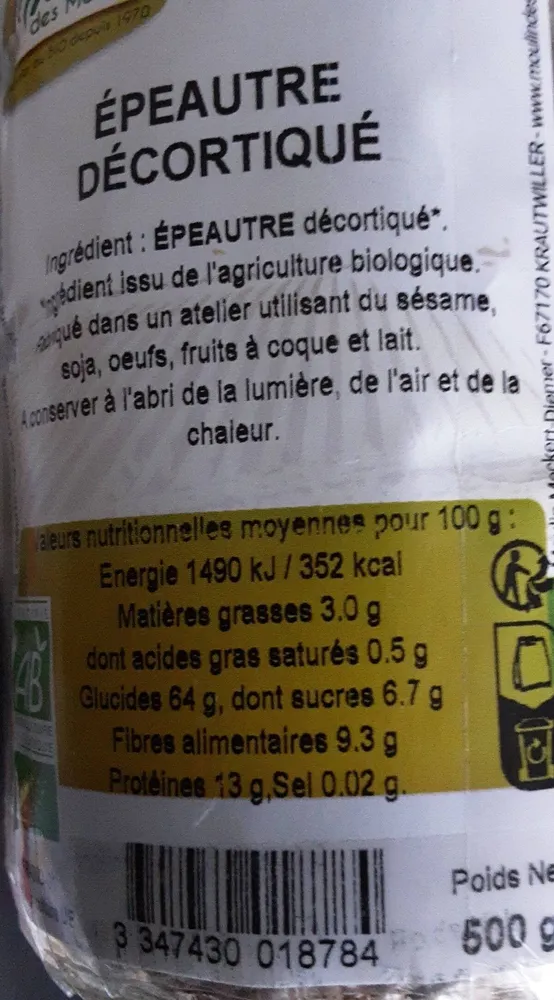Epeautre décortiqué