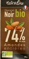 Chocolat noir amandes entieres