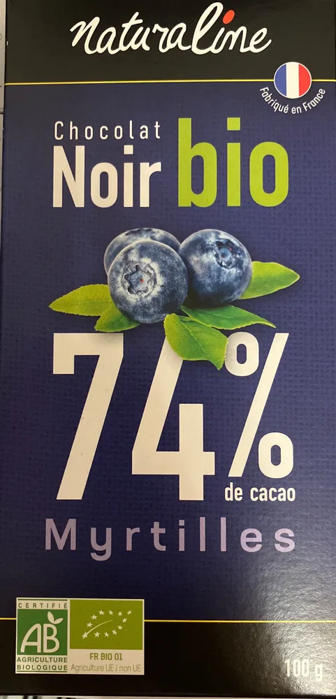 Chocolat noir aux myrtilles
