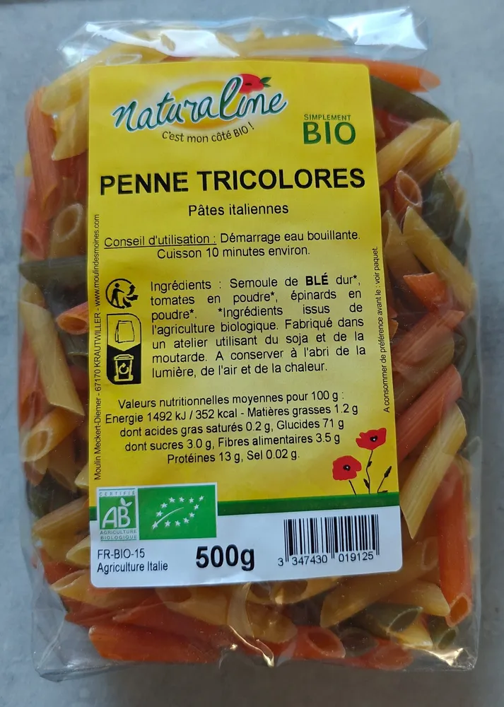 Penne tricolores