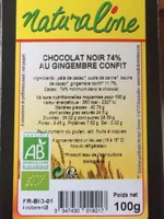 Chocolat noir 74% au gingembre confit