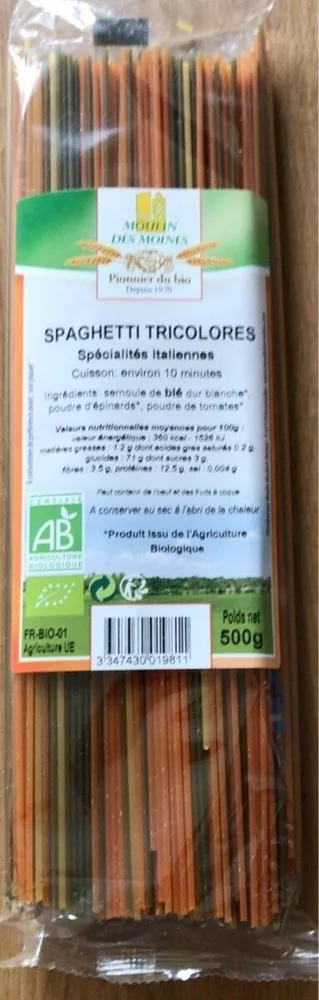 Spaghetti tricolores