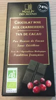 Chocolat noir aux Cranberries
