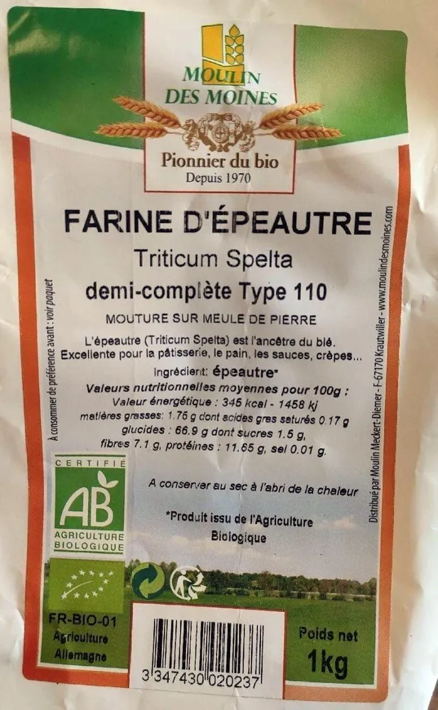 Farine d'épeautre demi-complète type 110