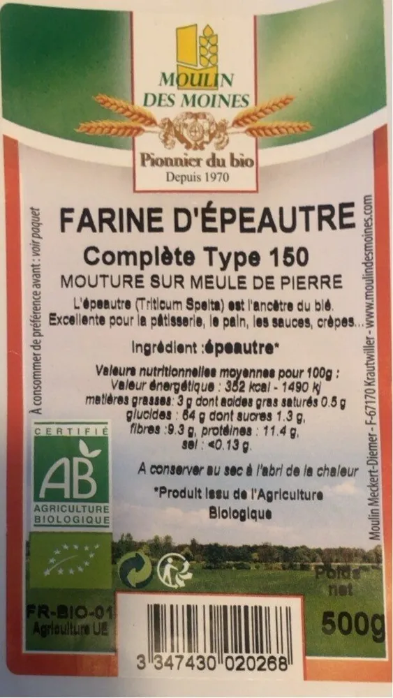 Farine d’épeautre Complète type 150