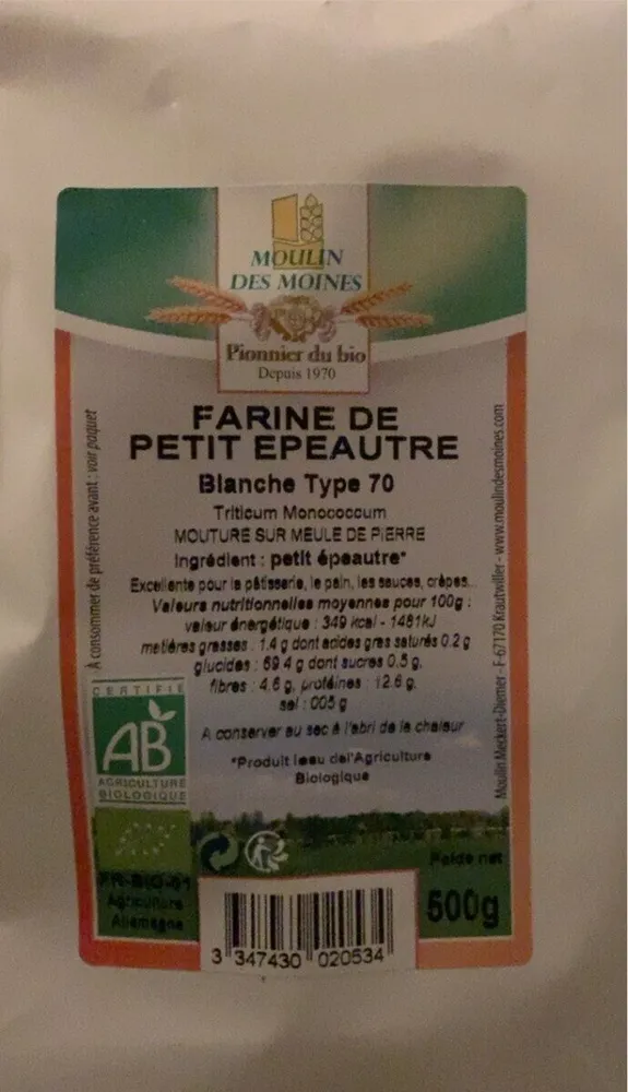 Farine de petit épeautre blanche type 70