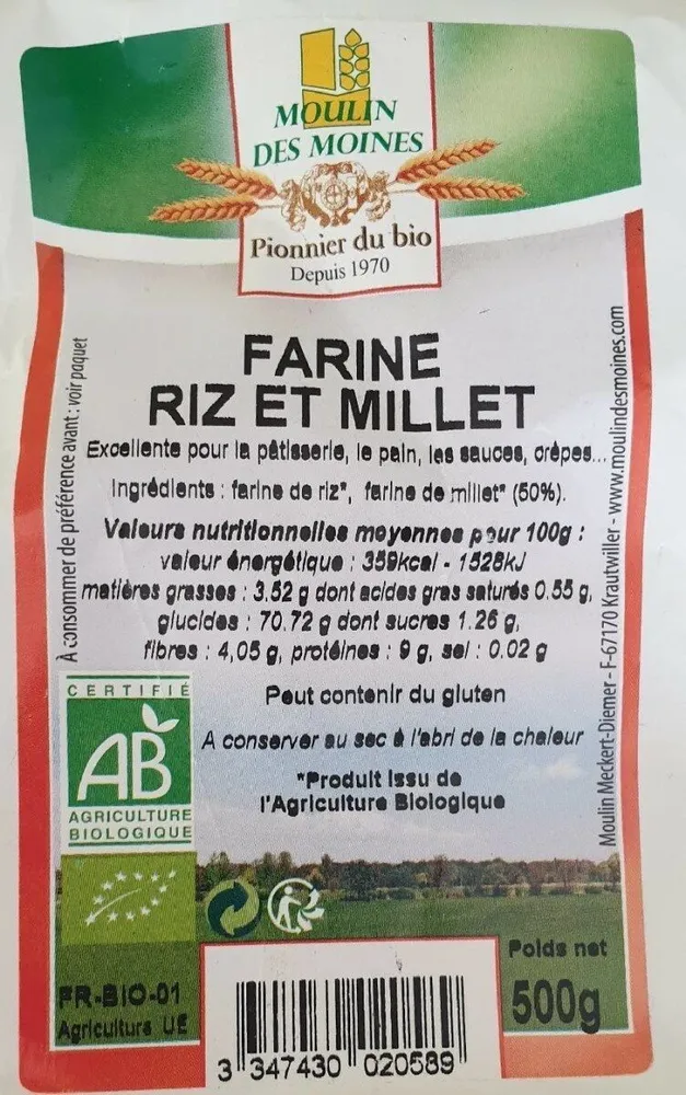 Farine de riz et millet