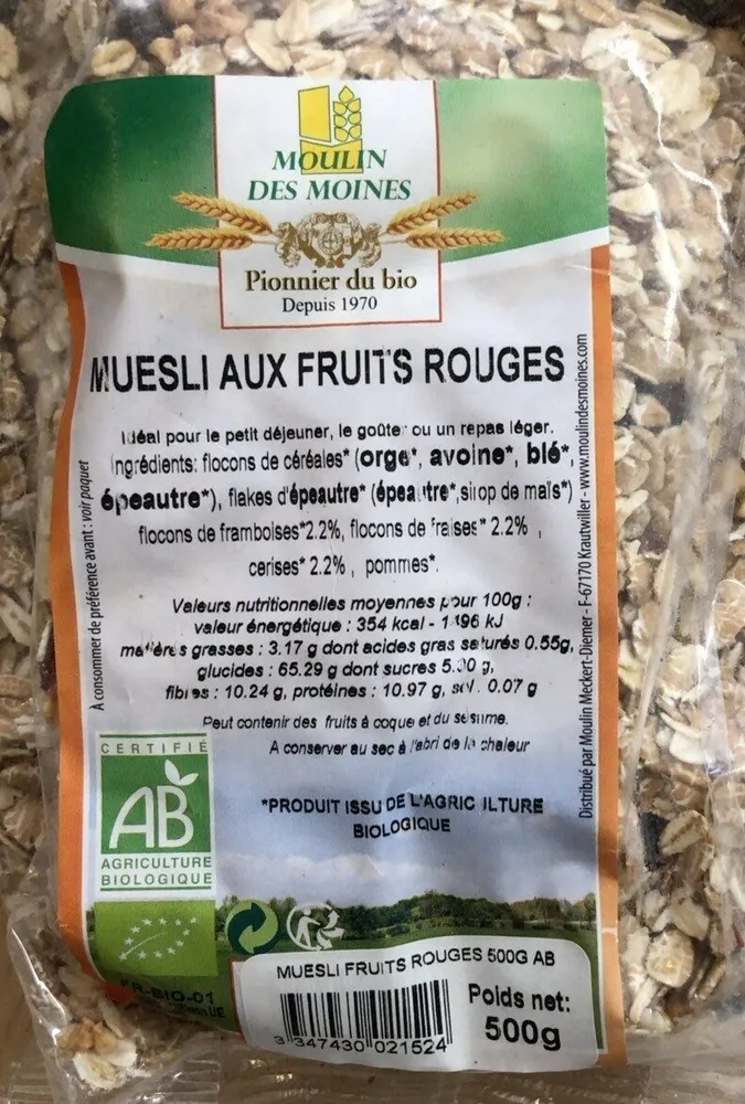 Muesli aux fruits rouges