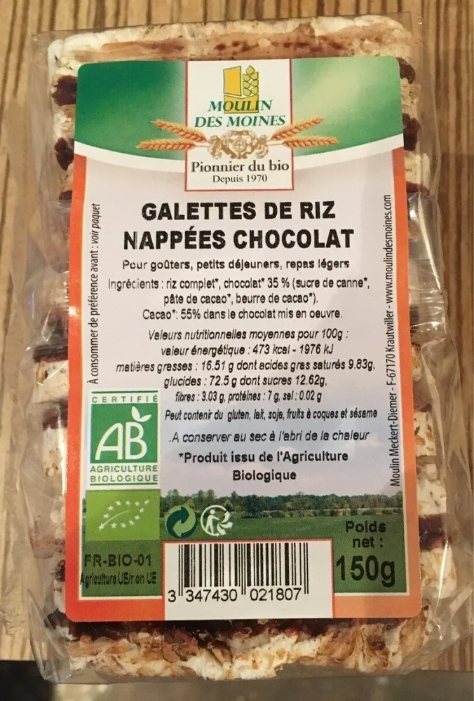 Galettes de riz nappées chocolat