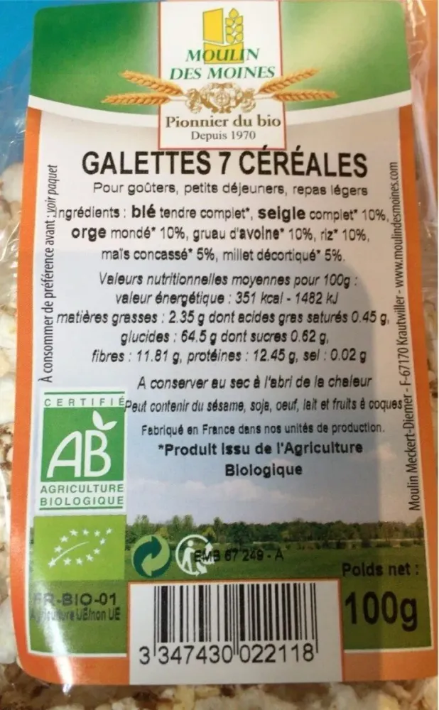 Galettes 7 cereales