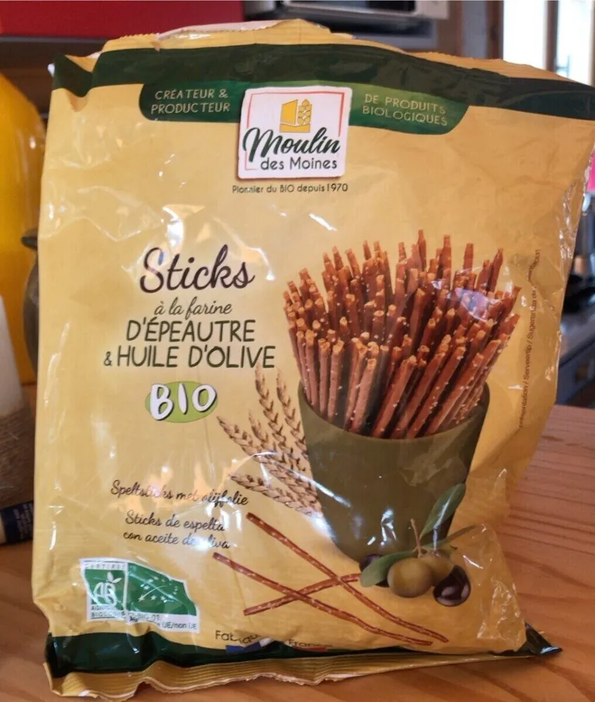 Sticks à la farine d'épeautre et huile d'olive