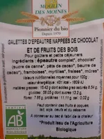 Galettes d'épeautre nappées de chocolat et de fruit des bois