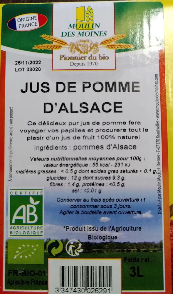 Jus de pomme d'Alsace