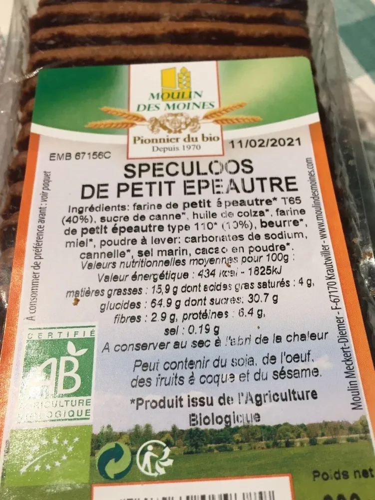 Speculoos de petit epeautre