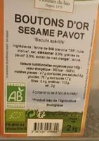 Bonton d'or sésame pavot