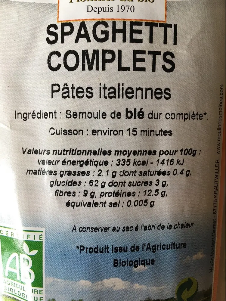 Spaghetti complets bio NATURALINE